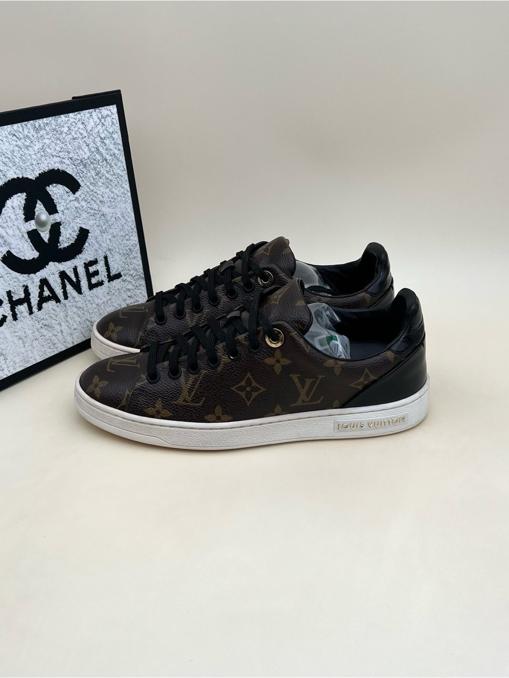 Louis Vuitton Monogram Low-Top Sneakers in Brown and Black